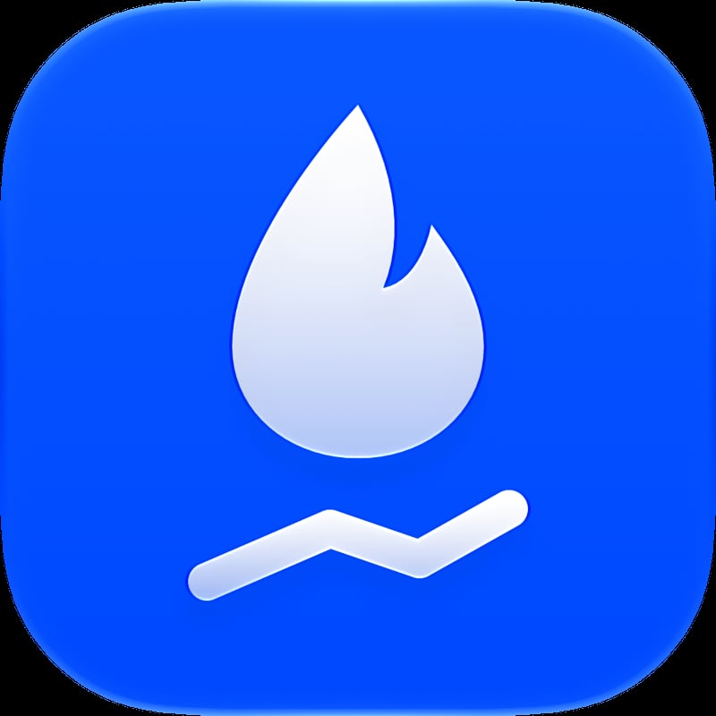 Burn Rate app icon in the Blue tint, light appearance.