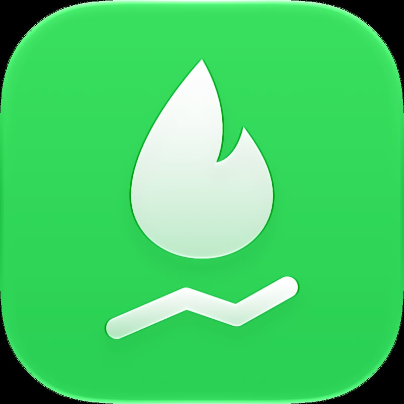 Burn Rate app icon in the Green tint, light appearance.