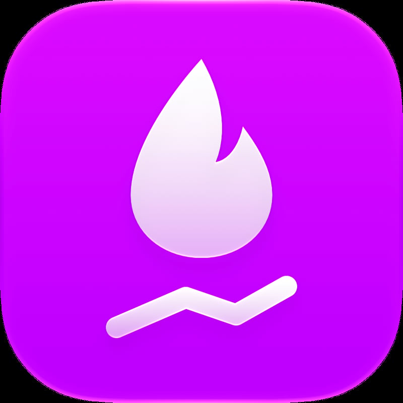 Burn Rate app icon in the Purple tint, light appearance.