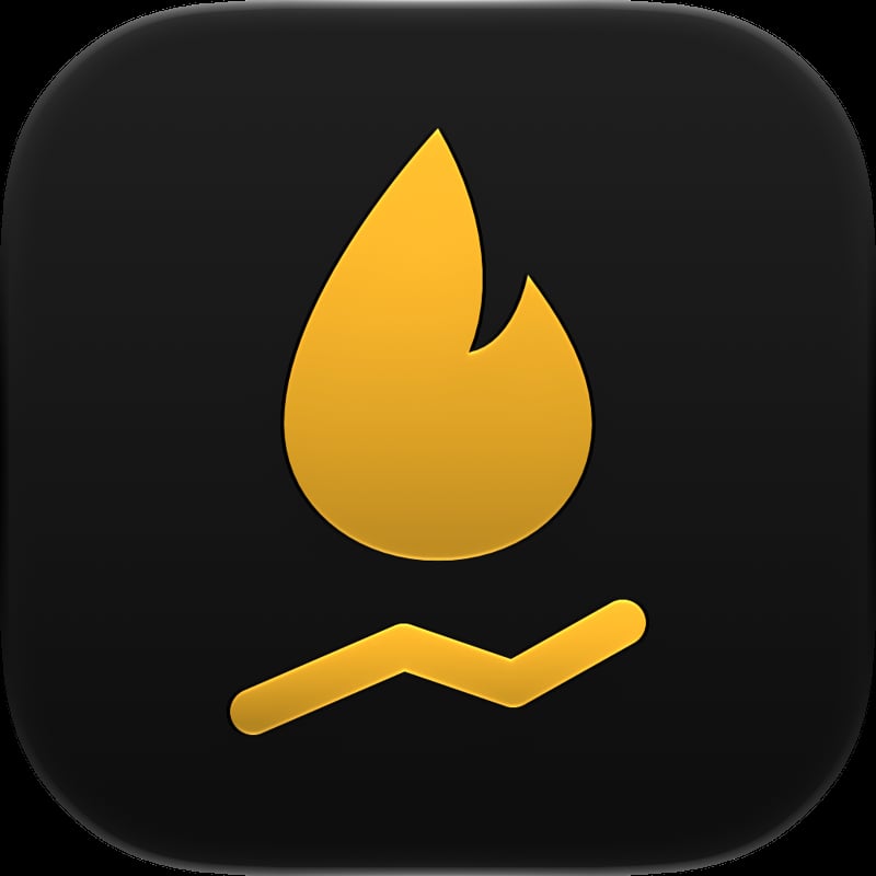 Burn Rate app icon in the Yellow tint, dark appearance.