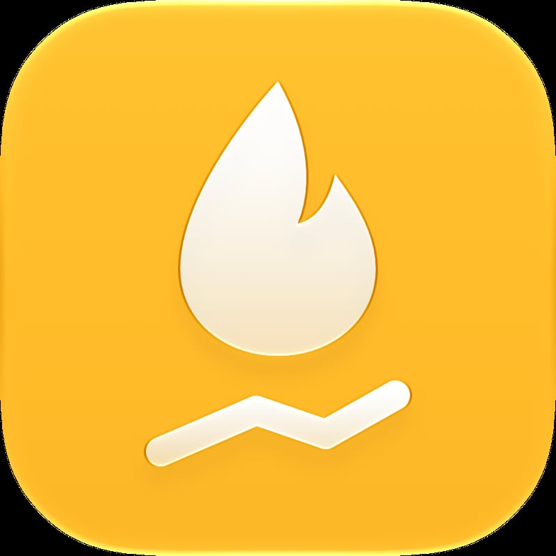 Burn Rate app icon in the Yellow tint, light appearance.