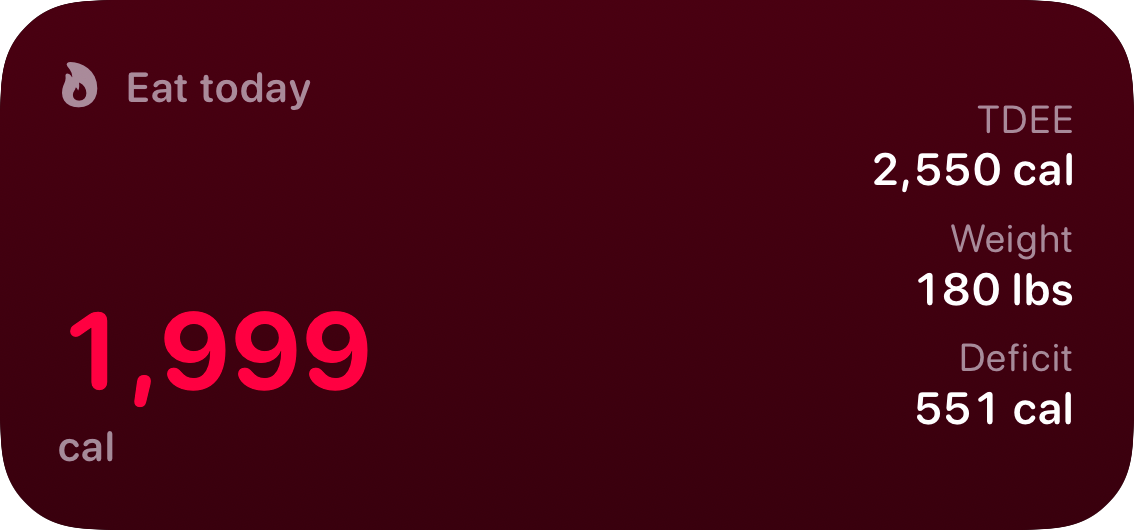 The Budget widget from Burn Rate at Medium size in the Pink tint, dark appearance.
