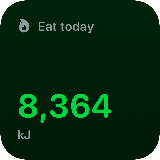 The Budget widget from Burn Rate at Small size in the Green tint, dark appearance.