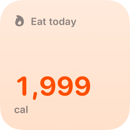The Budget widget from Burn Rate at Small size in the Orange tint, light appearance.