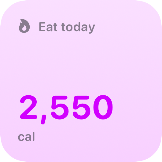 The Budget widget from Burn Rate at Small size in the Purple tint, light appearance.