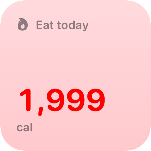 The Budget widget from Burn Rate at Small size in the Red tint, light appearance.