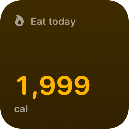 The Budget widget from Burn Rate at Small size in the Yellow tint, dark appearance.