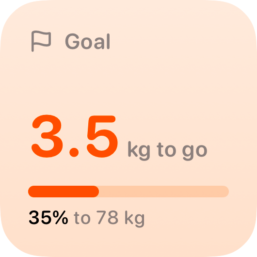 The Goal widget from Burn Rate at Small size in the Orange tint, light appearance.