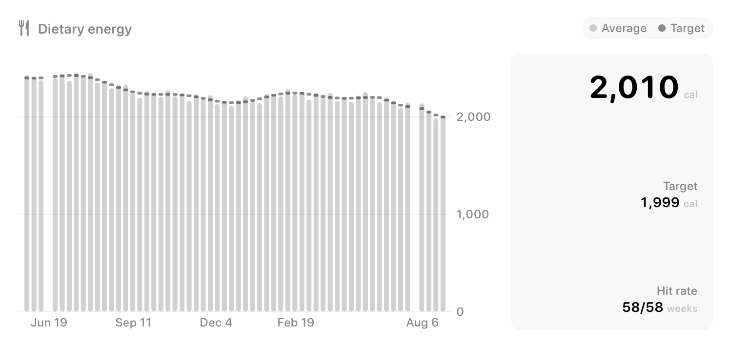 The Intake widget from Burn Rate at Extra Large size in the Grey tint, light appearance.