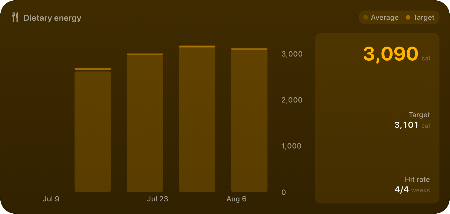 The Intake widget from Burn Rate at Extra Large size in the Yellow tint, dark appearance.