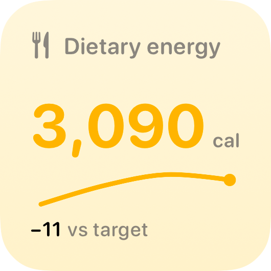The Intake widget from Burn Rate at Small size in the Yellow tint, light appearance.