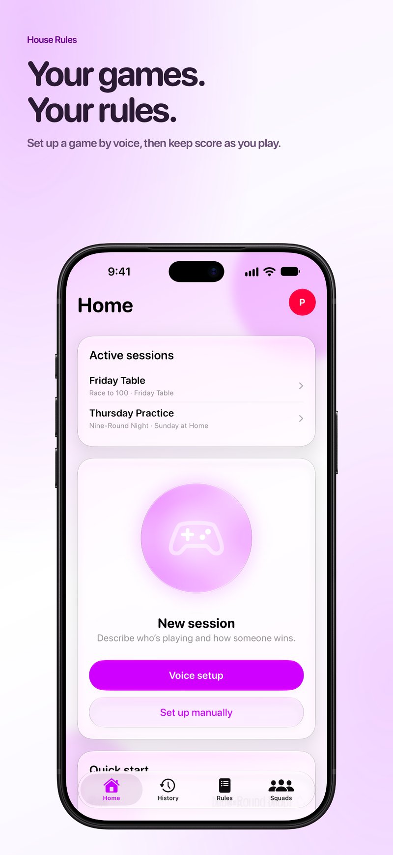 House Rules App Store screenshot for iPhone 18 Pro Max showing Ready to Play.