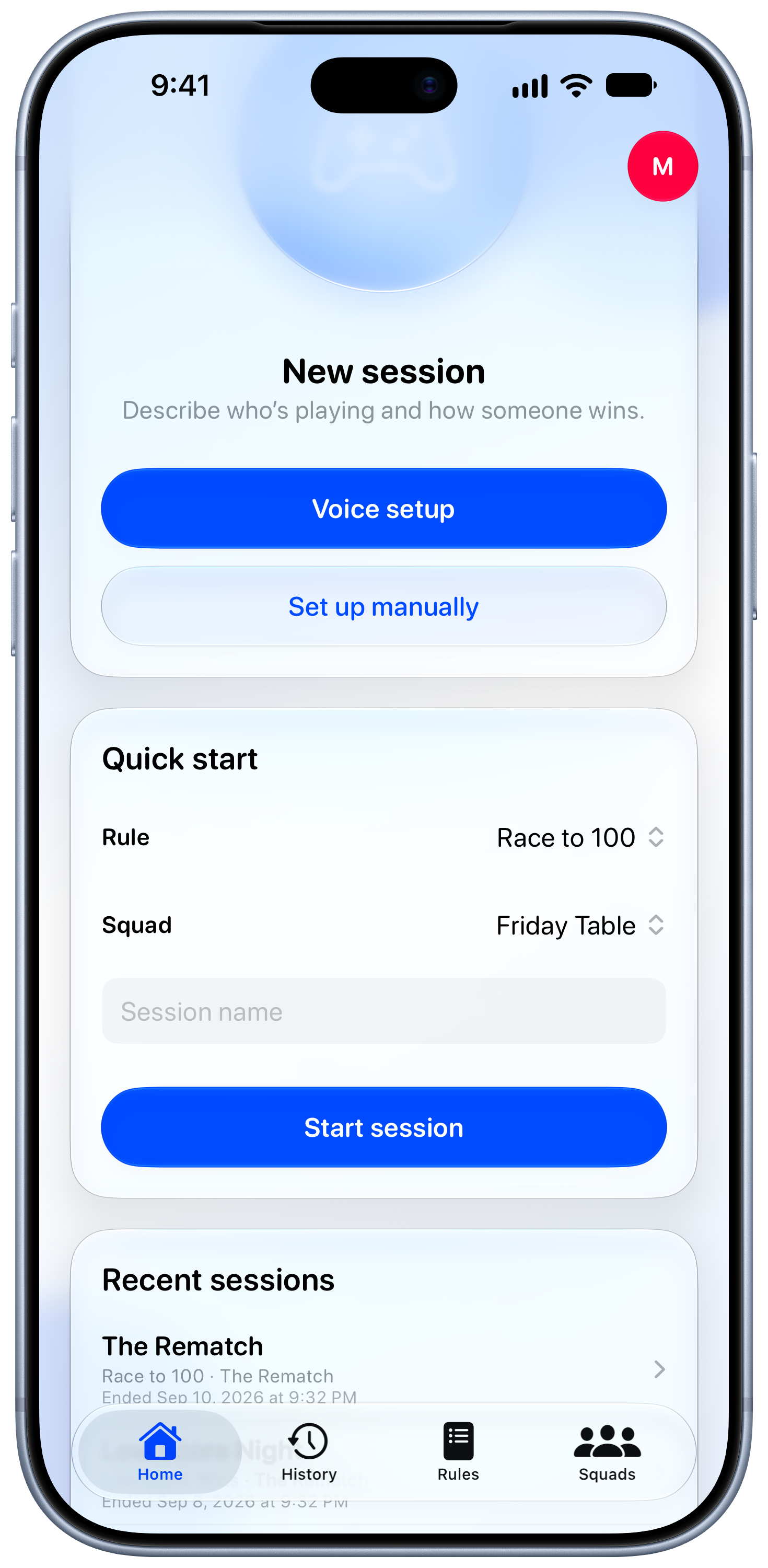 House Rules on iPhone 18 Pro Max showing Ready to Play in the Blue tint, light appearance.