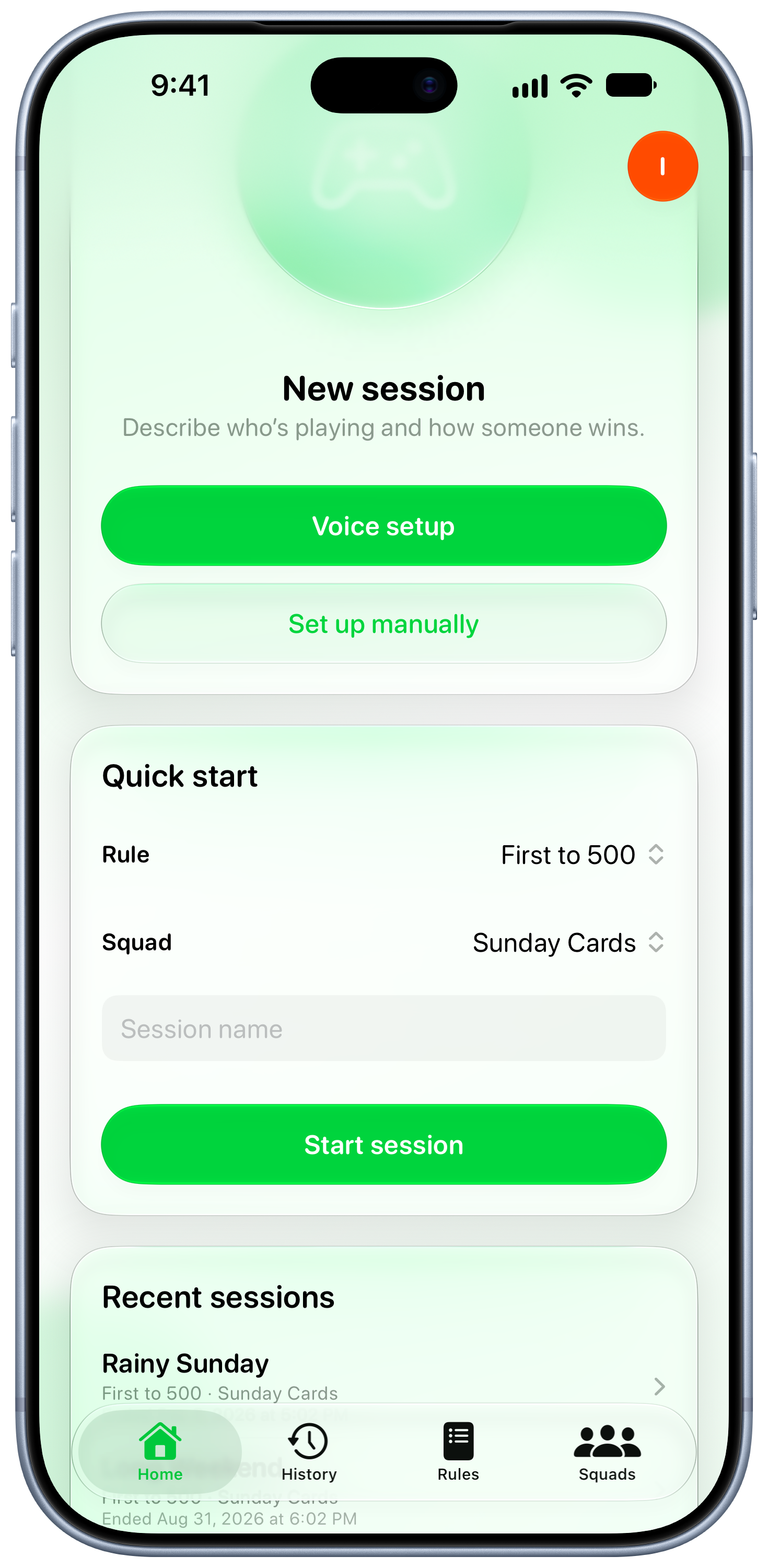 House Rules on iPhone 18 Pro Max showing Ready to Play in the Green tint, light appearance.