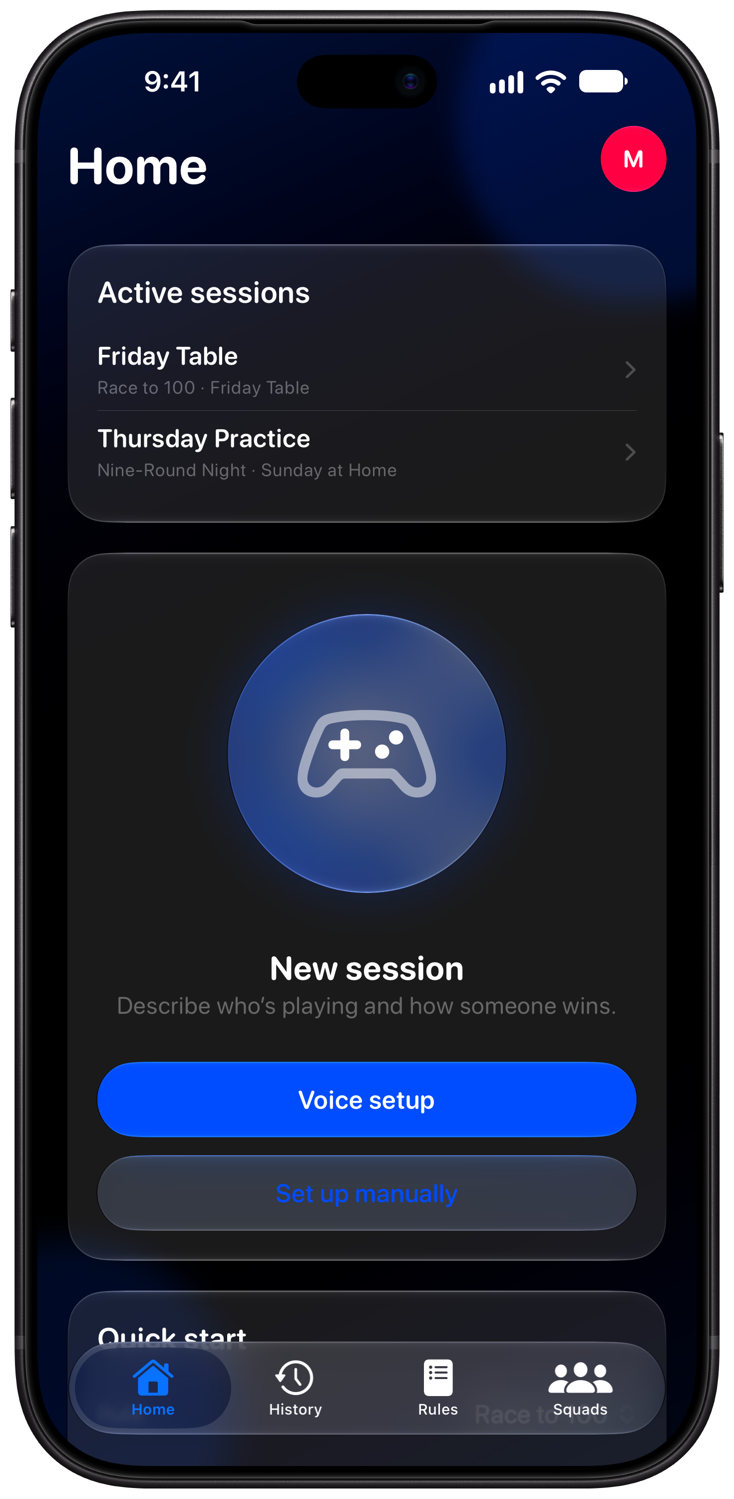 House Rules on iPhone 18 Pro Max showing Home in the Blue tint, dark appearance.