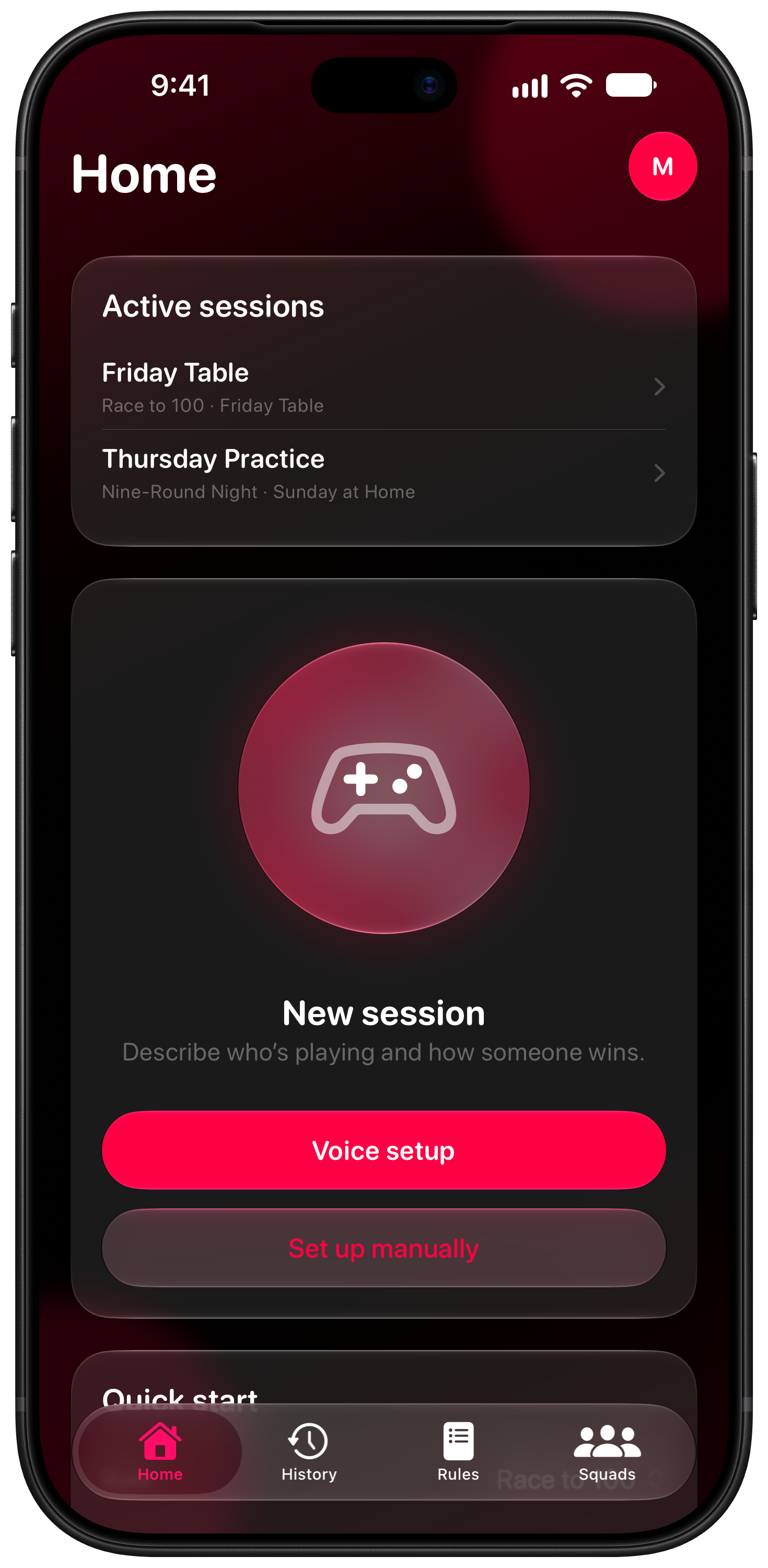 House Rules on iPhone 18 Pro Max showing Home in the Pink tint, dark appearance.