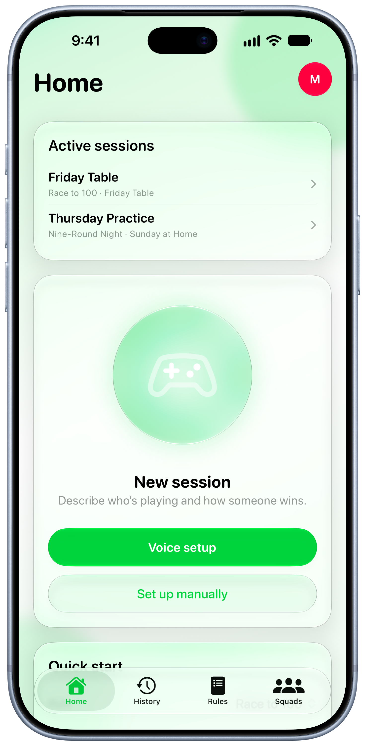 House Rules on iPhone 18 Pro Max showing Home in the Green tint, light appearance.