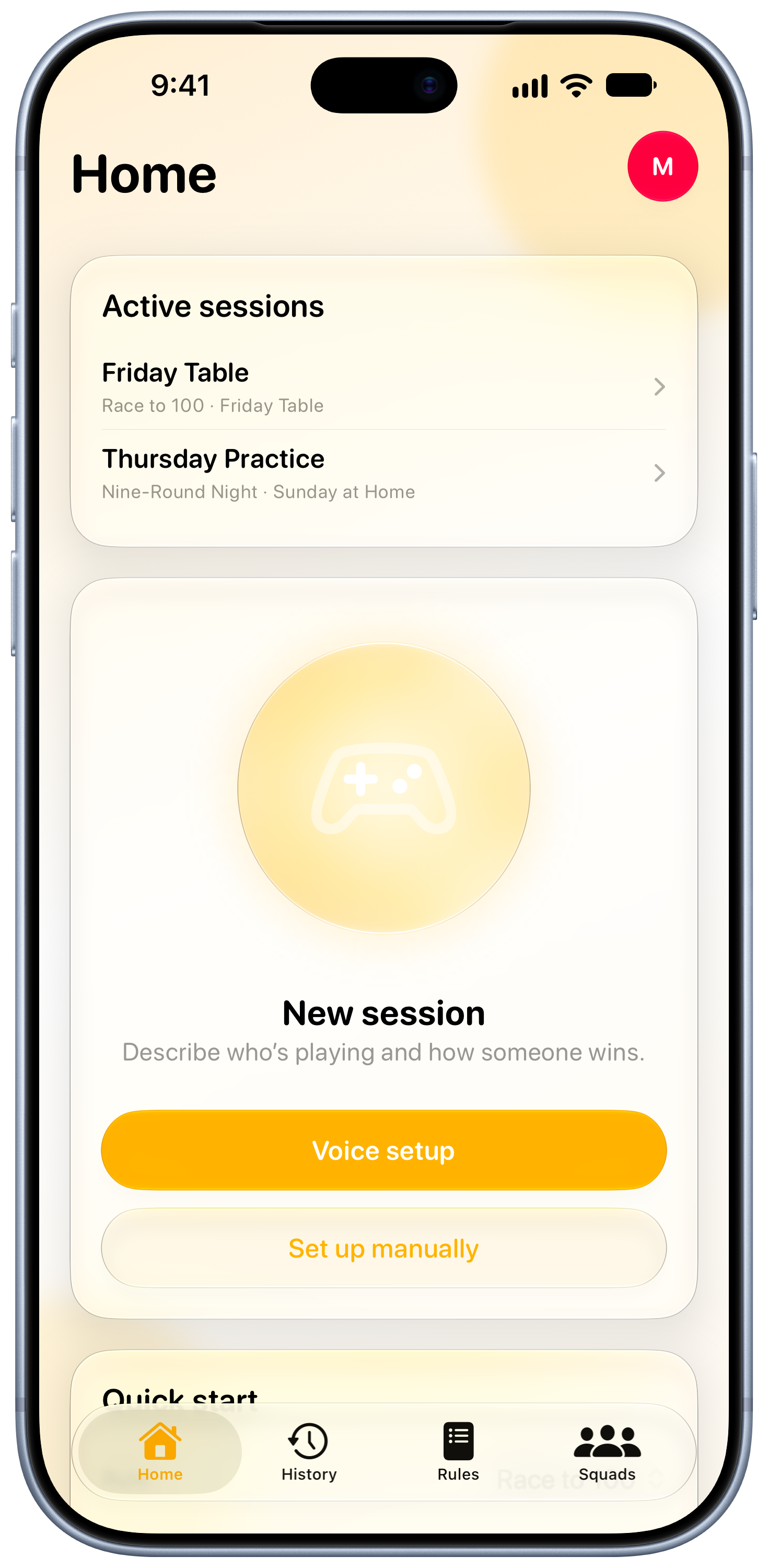 House Rules on iPhone 18 Pro Max showing Home in the Yellow tint, light appearance.