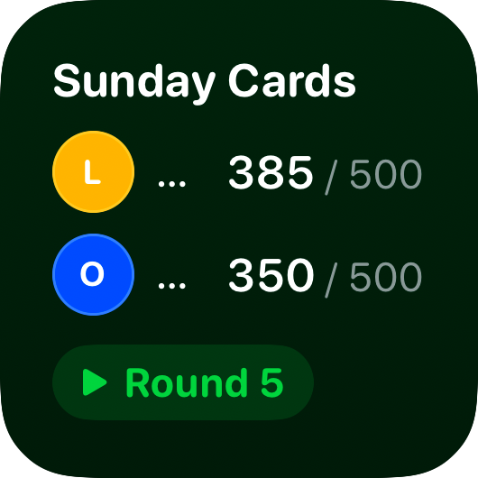 The Live Game widget from House Rules at Small size in the Green tint, dark appearance.