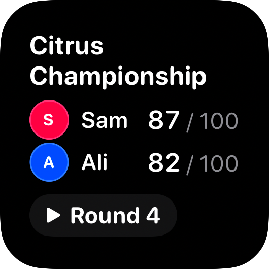The Live Game widget from House Rules at Small size in the Grey tint, dark appearance.