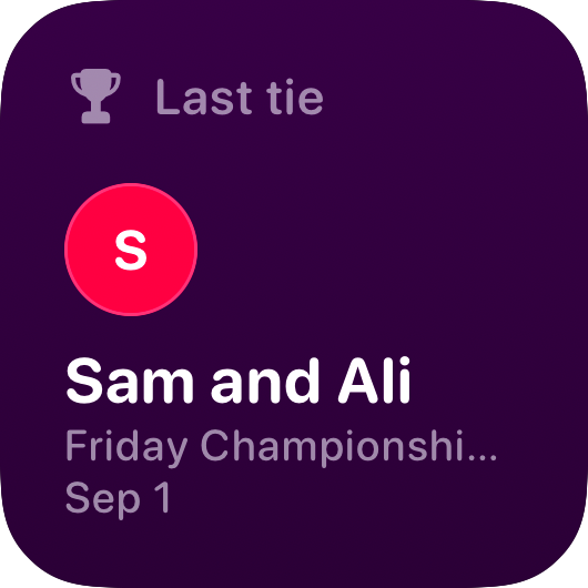 The Live Game widget from House Rules at Small size in the Purple tint, dark appearance.