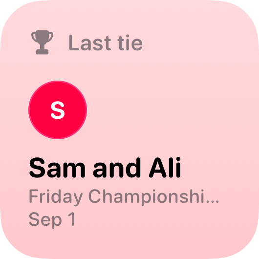 The Live Game widget from House Rules at Small size in the Red tint, light appearance.