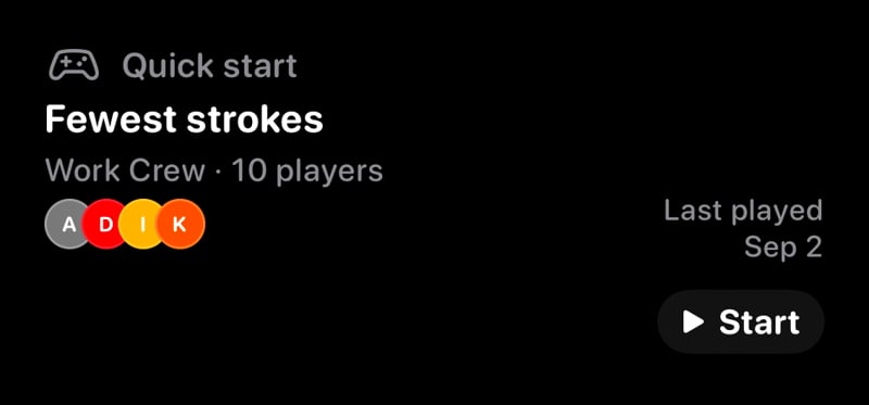 The Quick Start widget from House Rules at Medium size in the Grey tint, dark appearance.