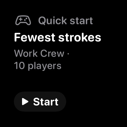 The Quick Start widget from House Rules at Small size in the Grey tint, dark appearance.