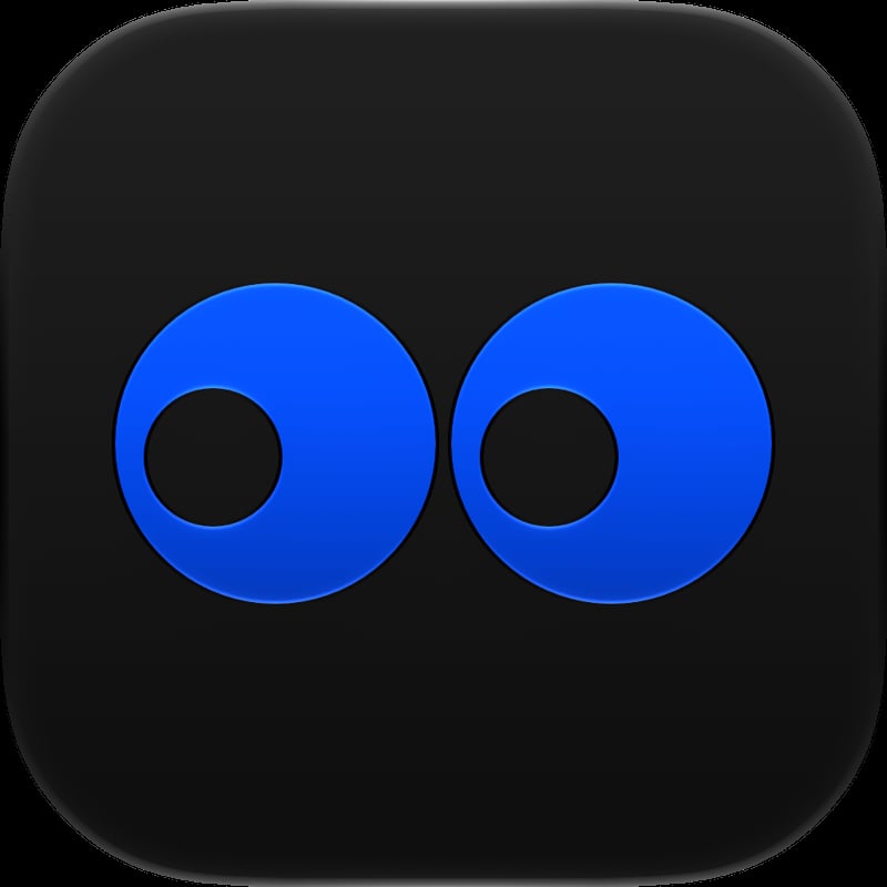 Out the Rudes app icon in the Blue tint, dark appearance.
