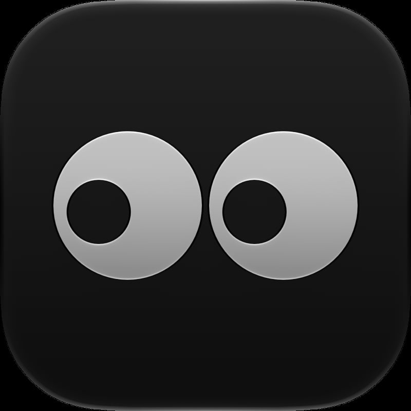 Out the Rudes app icon in the Grey tint, dark appearance.