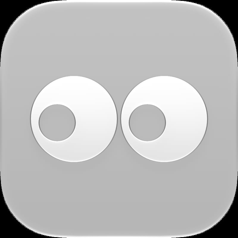 Out the Rudes app icon in the Grey tint, light appearance.
