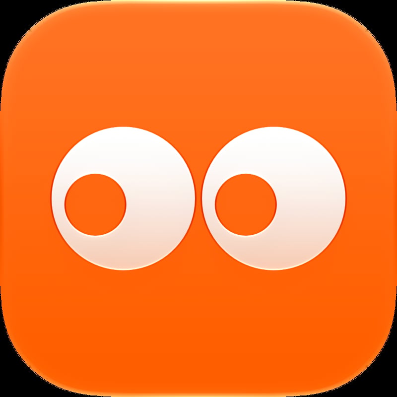 Out the Rudes app icon in the Orange tint, light appearance.