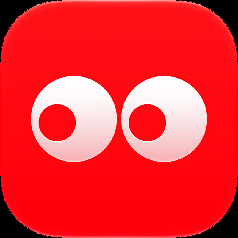 Out the Rudes app icon in the Red tint, light appearance.