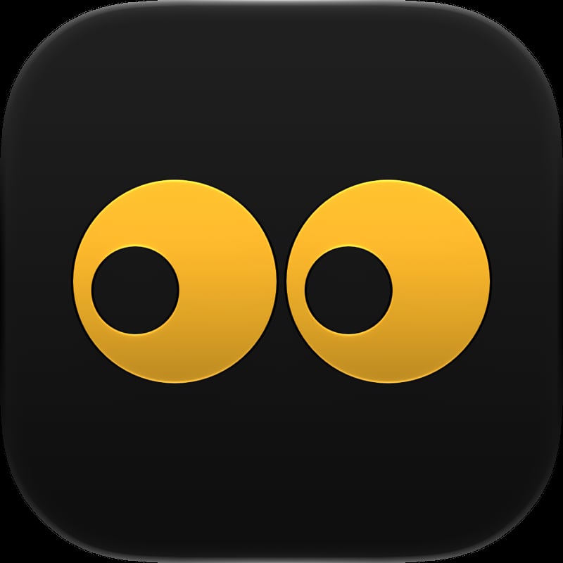 Out the Rudes app icon in the Yellow tint, dark appearance.