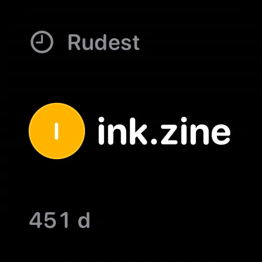 The Leaderboard widget from Out the Rudes at Small size in the Grey tint, dark appearance.